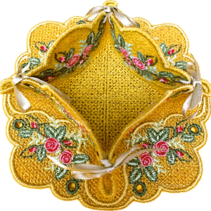 Embroidered Convertible Coaster - Gold